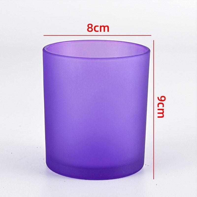 Colored Frosted Glass Candle Jar with Optional Lid - Creative Wide Mouth Design