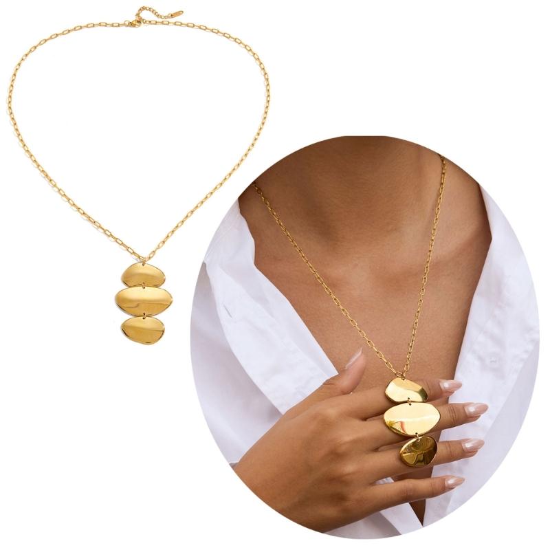 Modern Geometric Drop Necklace Versatile Jewelry Accessory For Casual Office Evening Event And Special Occasions