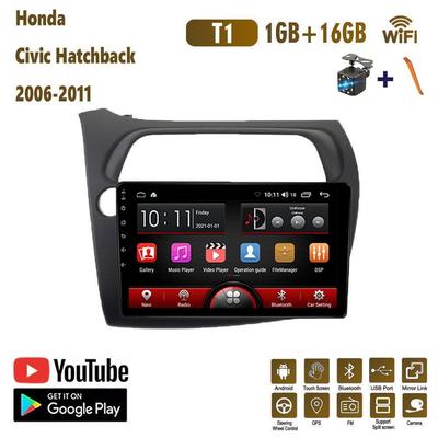9 inç Android Araba Radyo Honda Civic Hatchback 2006-2011 için Araba Multimedya Video Oynatıcı Araba stereo Radyo GPS Navigasyon WIFI 1 + 16 GB