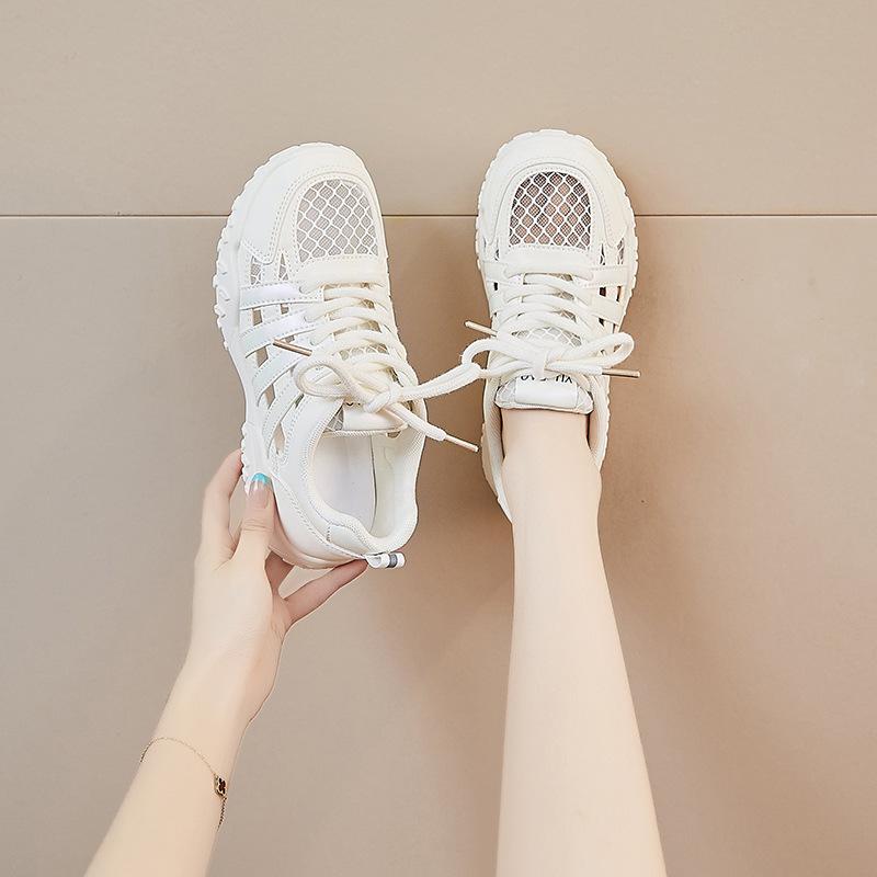 Hollow White Shoes Women's Autumn Thin New Mesh Breathable Sports Sandals Mesh Shoes Children