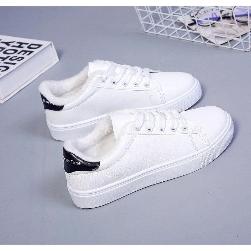 

Platform white shoes women s comfortable season versatile 2025 autumn and winter new niche Korean version heightening comfortable velvet shoes board s 34