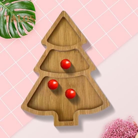 Tablett in Weihnachtsbaumform, Holz, Wurst- und Dessertbretter, Steak-Essteller, sichere, leicht zu reinigende Servierplatte für Partys und Veranstaltungen
