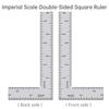 Stainless Steel 1.2mm L Shaped Ruler Double Imperial Scale Multi Size Heavy Duty Woodworking Decoration Engineering