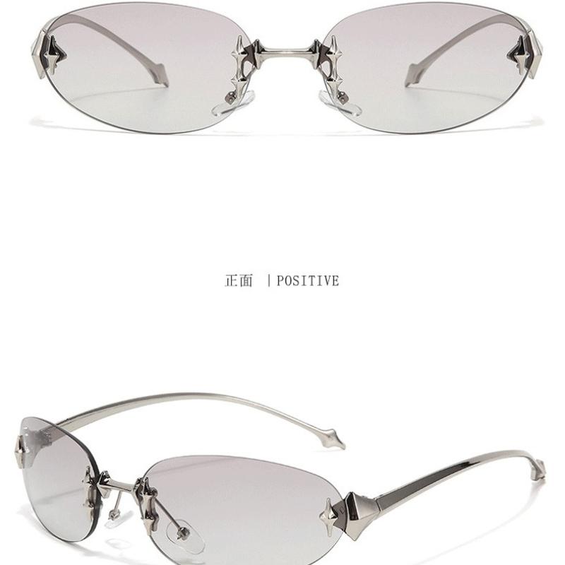 Frameless Star Sunglasses Y2k Ladies Vintage Trimmed Metal Sunglasses