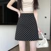 Polka Dot High-Waist A-Line Skirt