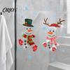 Waterproof Holiday Glass Decor 2Pcs Christmas Snowman Static Window Stickers, Simple Double Clings, Clings PVC Decals for Home Doors And Store