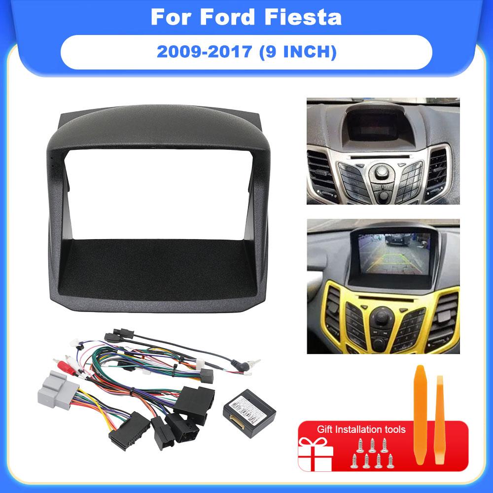 9 Inch Car Frame Fascia Adapter Canbus Box Decoder Android Radio Dash Fitting Panel Kit For Ford Fiesta