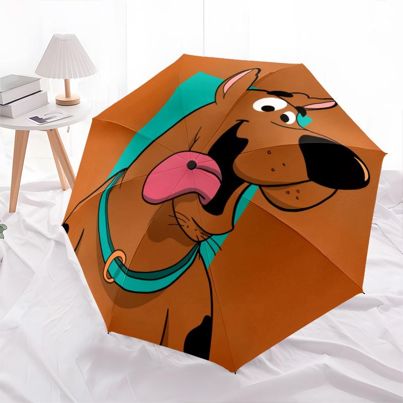 Scooby-Doo pattern, automatic folding umbrella, portable and foldable design, 8 ribs, a Christmas or birthday gift.
