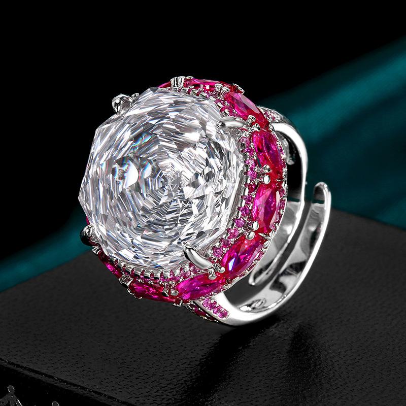 

Jewelry Copper Bottom Gold-Plated Rose Cut Dry Rose Light Luxury Set Heroine Stone 18-16