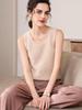 Women's 100% Cashmere U-neck Sleeveless Pullover Top