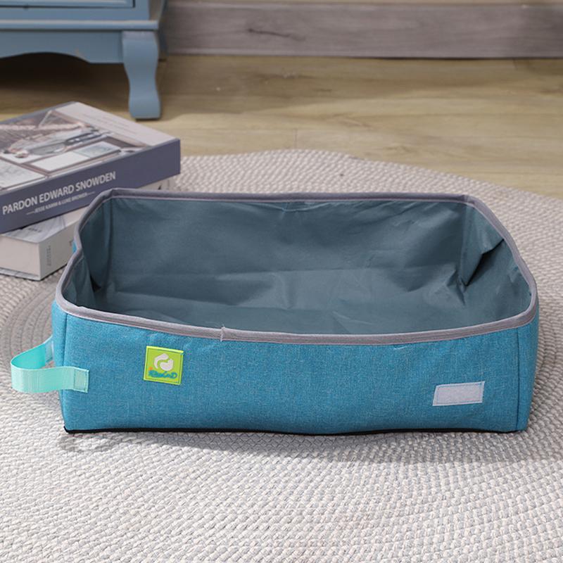 

Folding Cat Litter Box Portable Waterproof Oxford Cloth Cat Litter Box Cat Toilet Cleaning Basin Supplies Pet Toilet