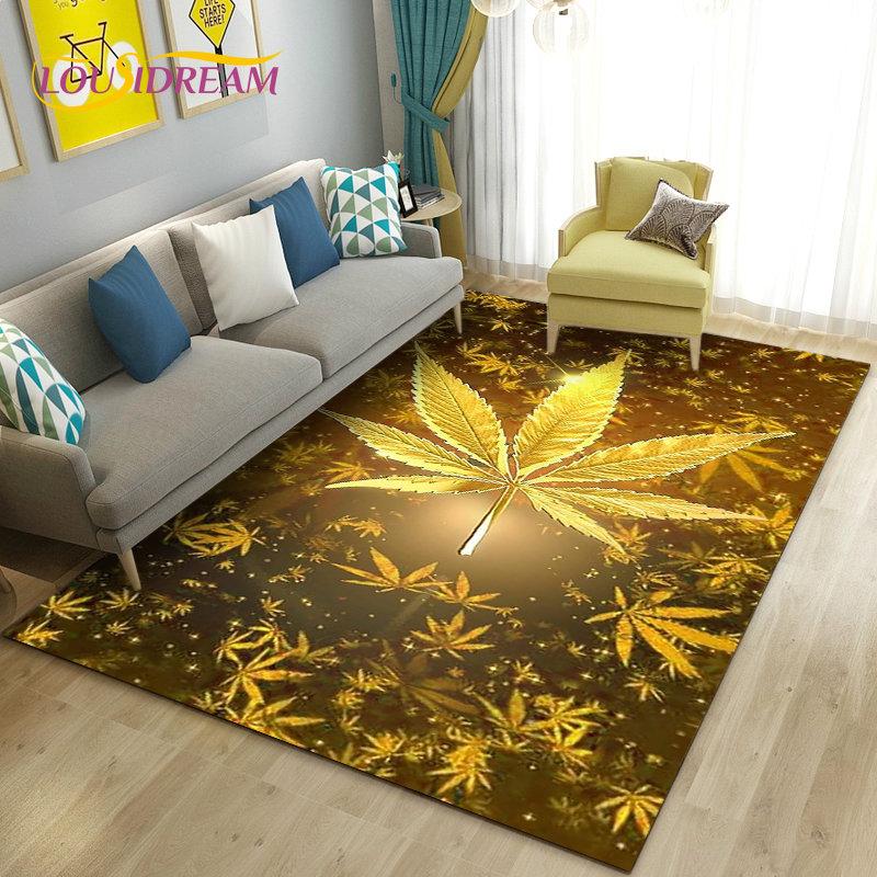 Reggae Music Jamaican Maple Leaf Area Rug,Carpet Rug for Living Room Bedroom Sofa Doormat Decoration,Kid Play Non-slip Floor Mat