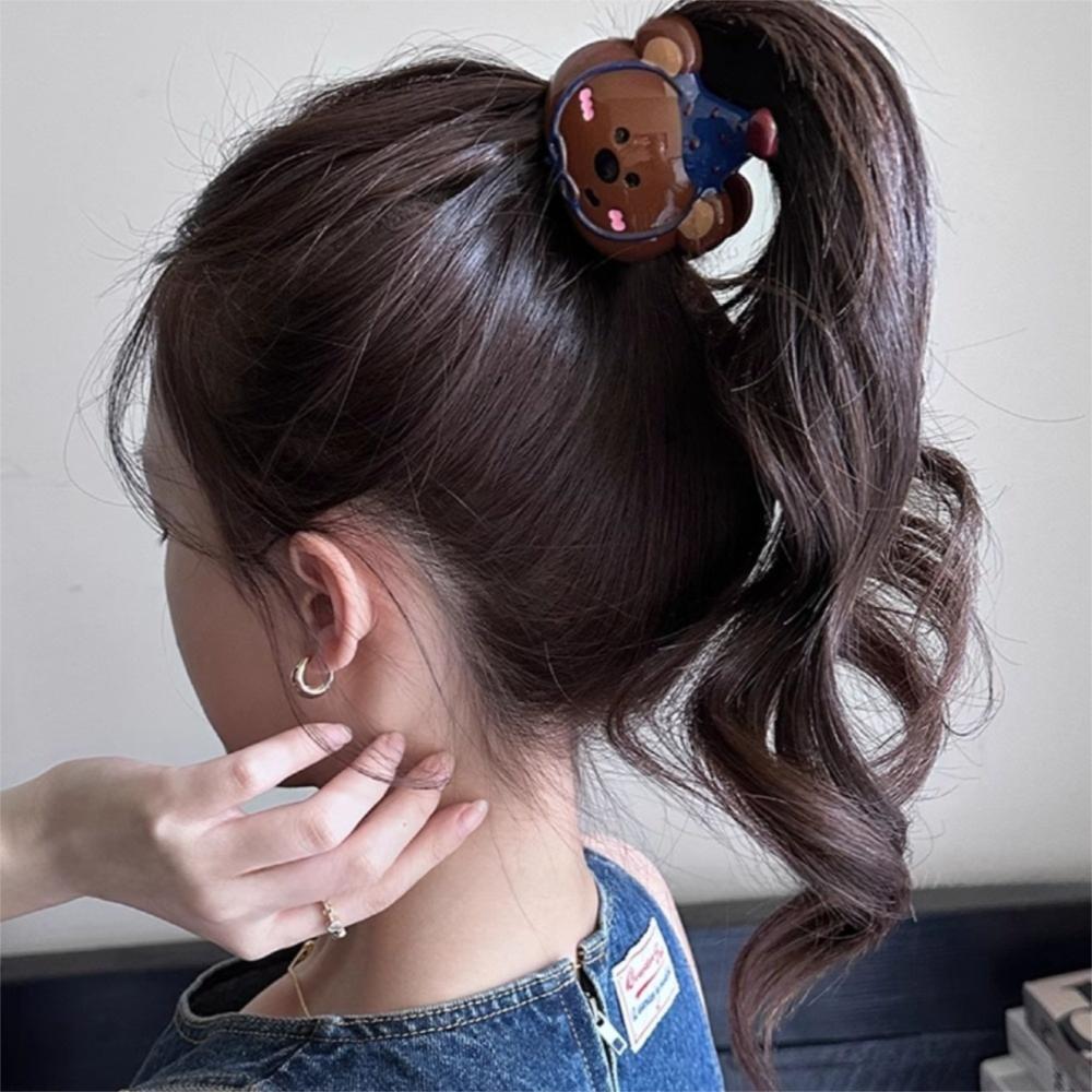 Geometry Cartoon Hair Claw Acrylic Plastic Grab Clip Personalized Bear Hair Clip  Travel