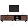 180*35*49cm Lowboard TV Cabinet with 2 Cabinets, TV Board with Open Storage Compartments, Dark Walnut Colored, Suitable for 80 Inch TVs