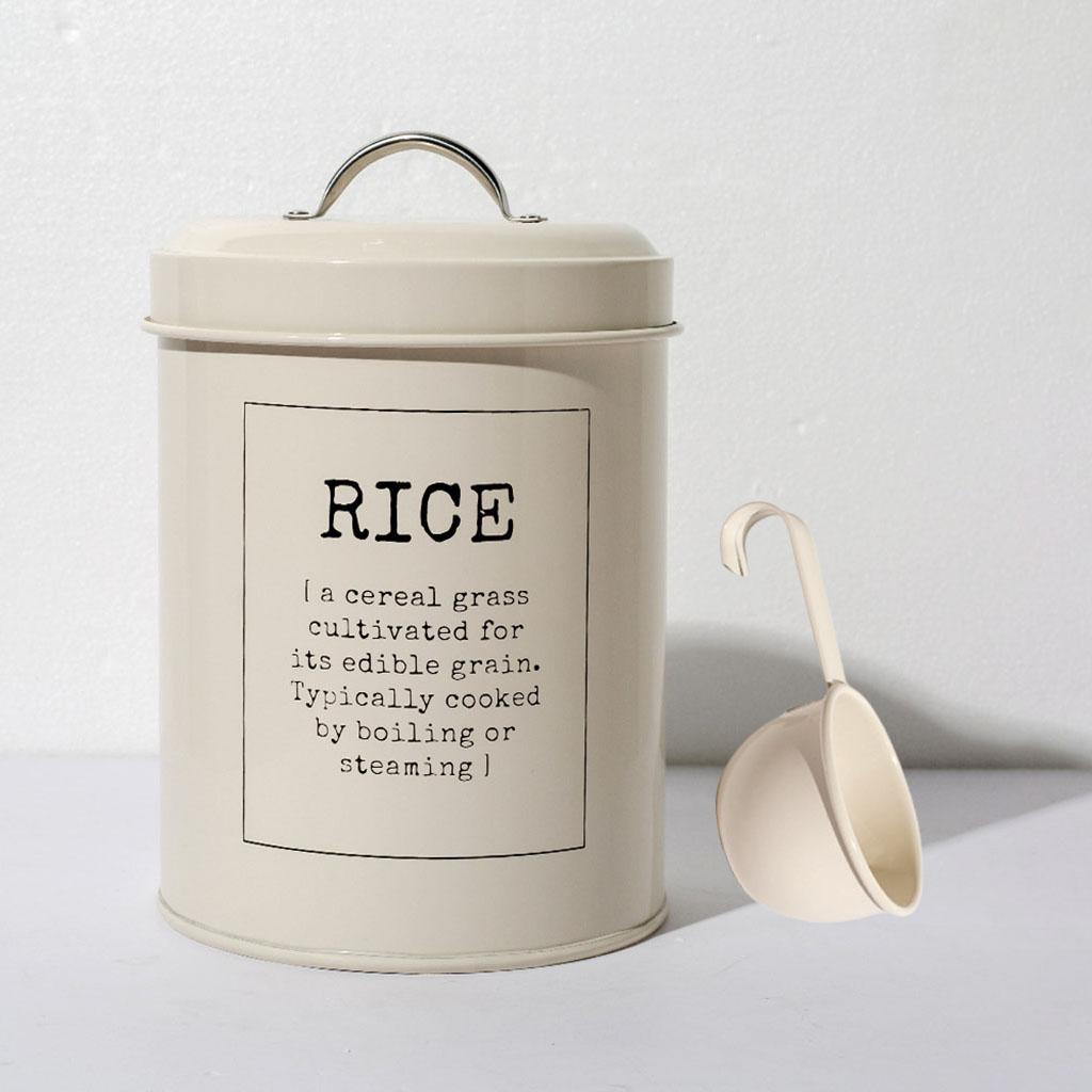 Vintage Style Metal Storage Canister - 3L Capacity, Airtight Lid