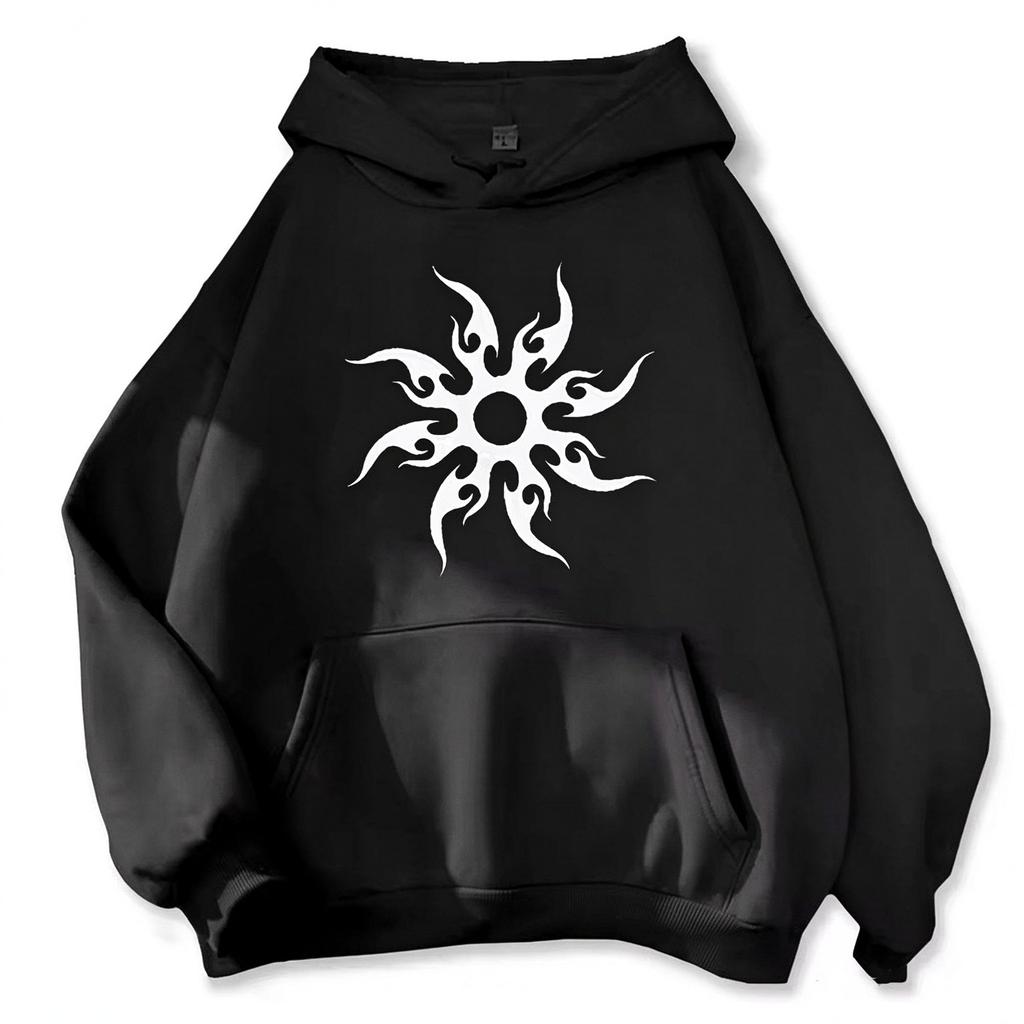 Men's new hotsale hoodie with sun pattern print Harajuku hoodie fashionable and casual hoodie cartoon pattern top