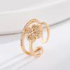 Four-leaf Clover Double Layer Ring - Women's Fashionable Versatile Open Ring