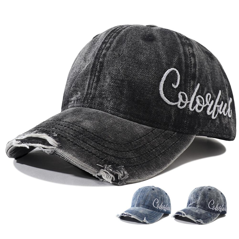 Yiran Bag Women's New Vintage Washed Denim Baseball Cap Letter Embroidery Cowboy Snapback Hat Hip Hop Jean Dad Hats For Men Sun Visor Caps Cm