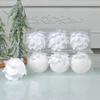 Light Luxury White Christmas Foam Ball Ornament Set with Petal Design