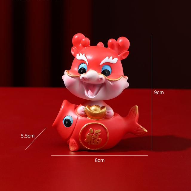 Cute Dragon Collectibles 2024 Chinese New Year Dragon Figurine Ornaments Adorable Miniature Desk Decorations For Home