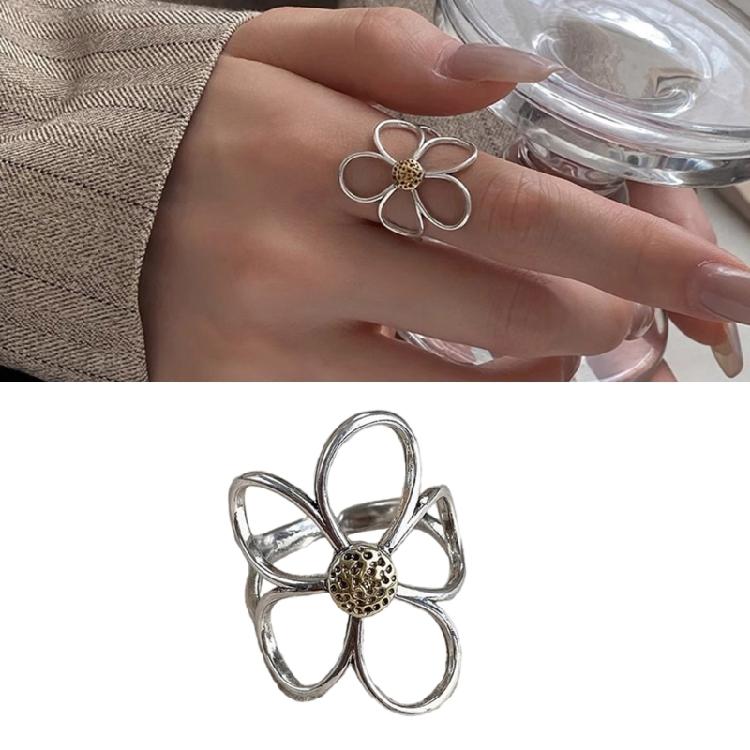 Anelli Eleganti Anelli a Fiore Vuoti Accessori per Feste Anelli per Matrimoni a Fiore Texture Rame Ottimi per Abbigliamento Casual