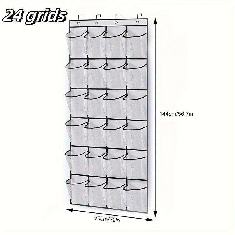 Over-The-Door Shoe Organizer with 14/24 Mesh Pockets - Space-Saving, Lightweight Canvas Storage Rack for Closet Organization