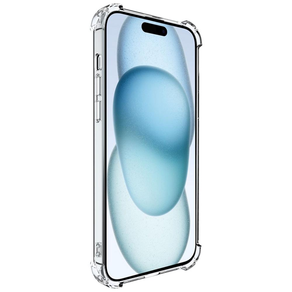 IMAK UX-4 Series For iPhone 15 Plus Case Straight Frame Four Corner Shockproof Clear TPU Cover