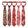 Narrow Hot Food Printing Tie Adjustable Steak Food Printing Men Necktie  Halloween