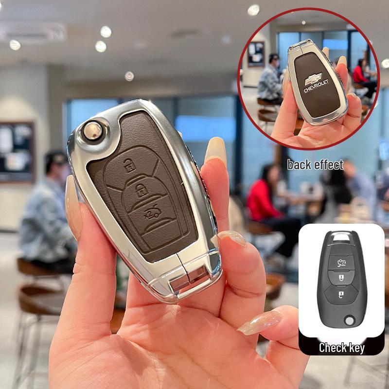 

High-Grade Metal Leather Key Cover for Chevrolet Cruze and K5