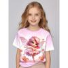 Children Clothing Girls Enchanting 3d Fairy Print Short Sleeve T Shirt Tops Comfortable Crew Neck Casual Tees Kids Girl Clothes