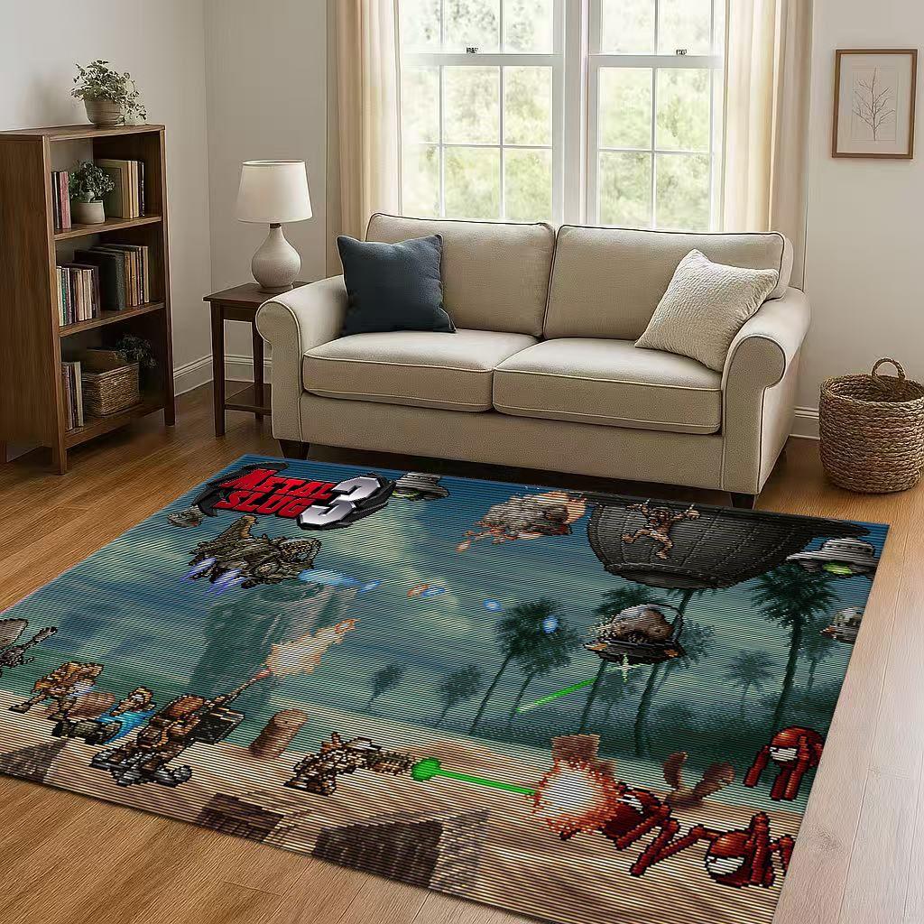 3D Classic Game Metal Slug Pixel Style Living Room Non-Slip Area Rug Soft Carpet for Bedroom Playroom Sofa,Home Decor Doormat