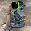 Electroplate Silver IMD Phone Case for IPhone 16 15 14 13 PRO MAX 11 12 13 PRO X XS XR 7 8 Plus Cute Blue and White Cat Cover