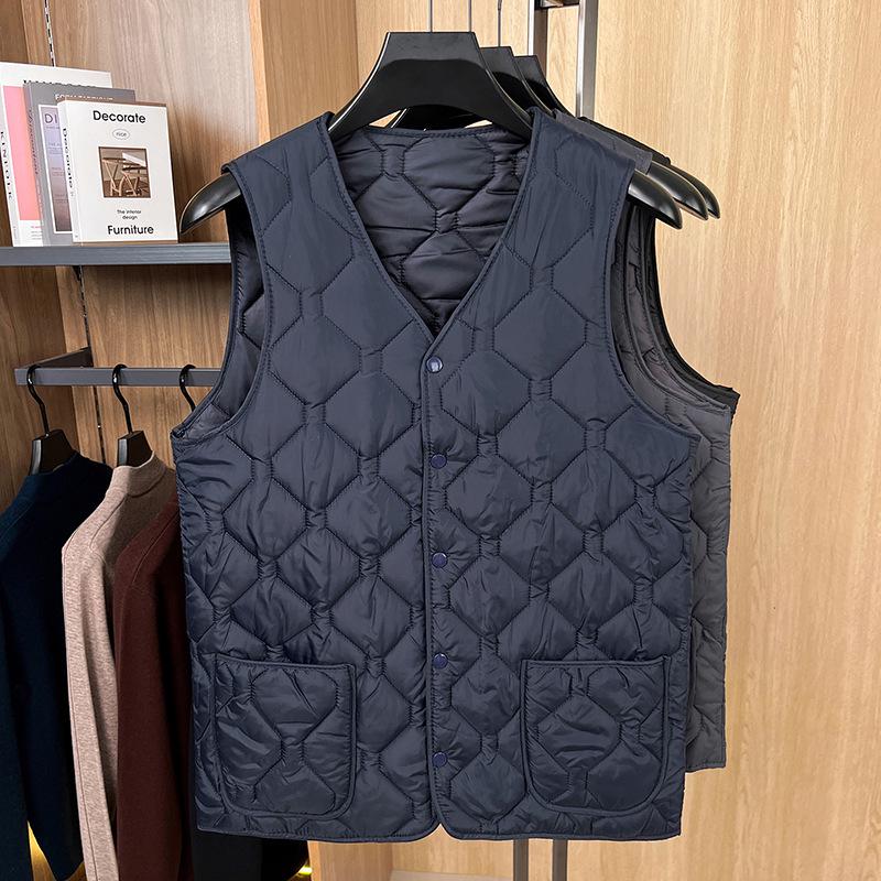 

Унисекс Холодостойкий осенне-зимний жилет для людей среднего и пожилого возраста: Ветрозащитный, Теплый и Повышающий Комфорт 5XL (155-175 kg) темно-синий