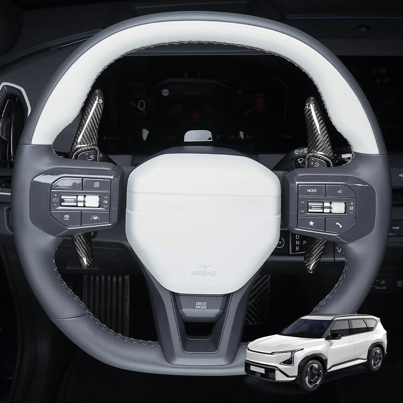 For Kia EV5 GT 2024 2025 2026 Car Tuning Aluminum Alloy Real Carbon Fiber Steering Wheel Shifter Paddle Cover Trim Accessories