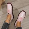Women Leather Flats  New Soft-soled Roman Breathable Retro Stitching Muffin Bottom Sneakers Woman Loafers Shoes Plus Size 43