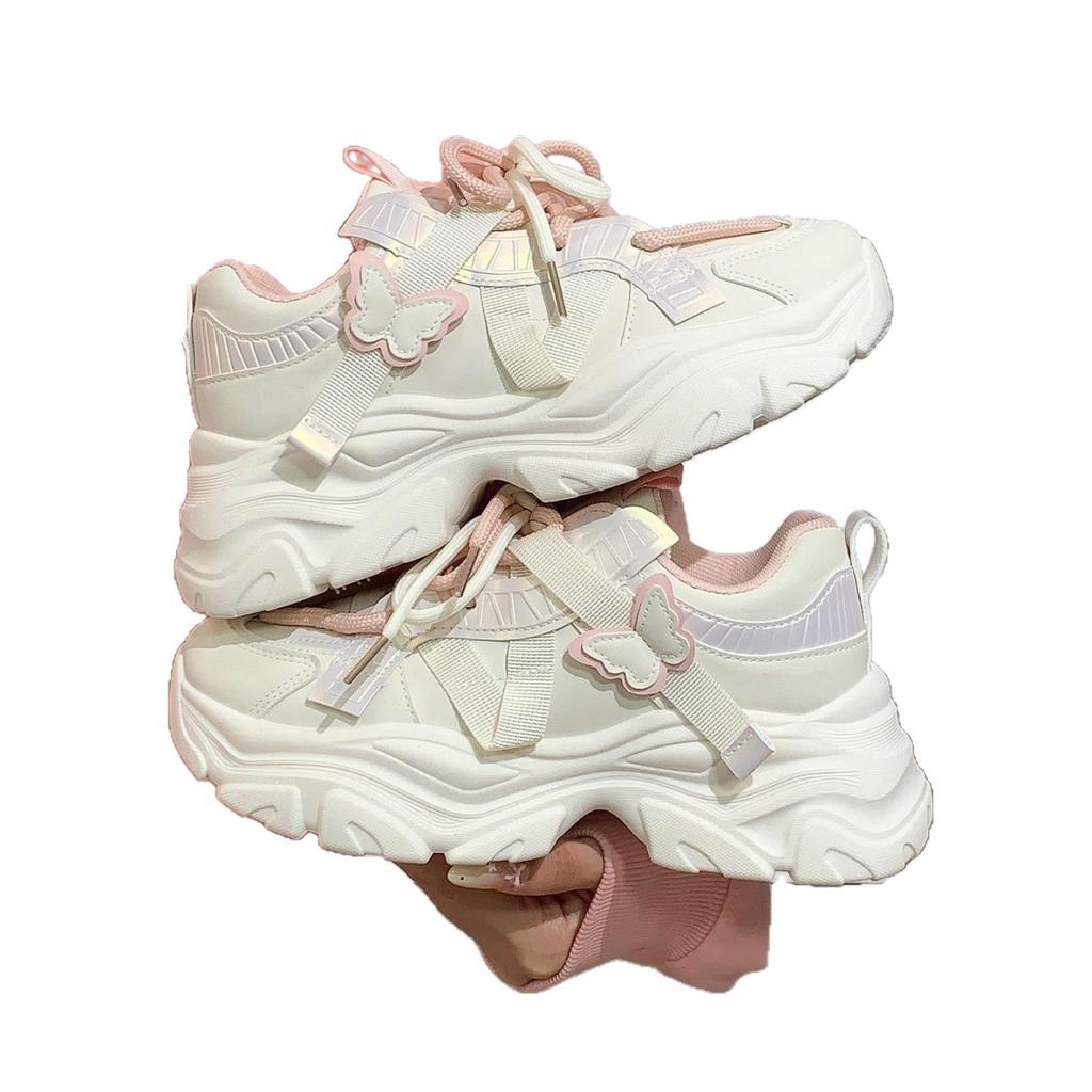 High-value butterfly dad shoes ins trendy new heightening lightweight sports dad shoes