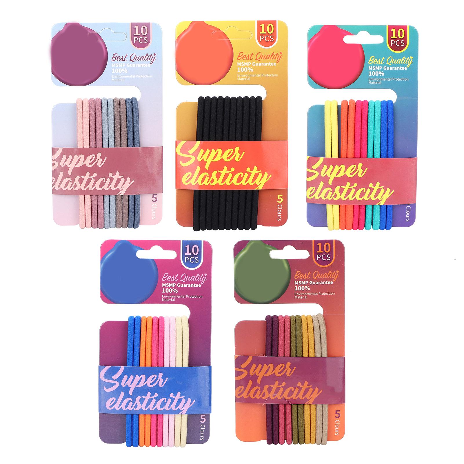 

Simple Fashionable Hair Tie Rope Women Girls Elastic Ponytail Holder Hair Accessory Set Coffee Green