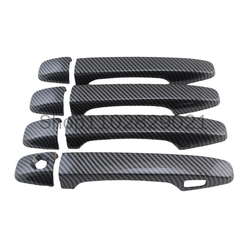 Carbon Fiber Pattern Car Door Handle Cover Sticker Overlay Styling Auto Accessories For Subaru Levorg 2015-2019 2018 2017 2016