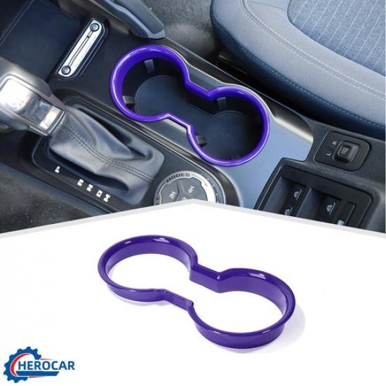 Interior Front Water Cup Holder Decor Cover Trim For Ford Bronco +Purple ABS