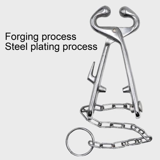 Yousheng Cow Nose Pliers with Chain Livestock Breeding Equipment Cattle Nose Piercing Clamp Livestock Tool