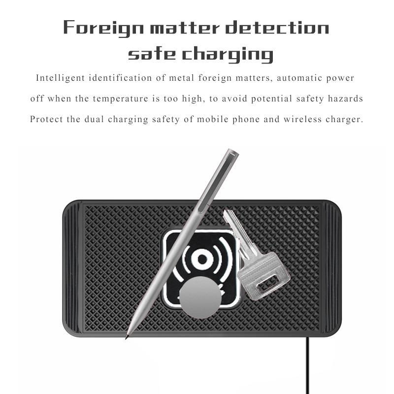 Rychlá bezdrátová nabíječka do auta - Samodetekující nabíjecí podložka pro iPhone se zabezpečeným držákem telefonu a držákem na palubní desku