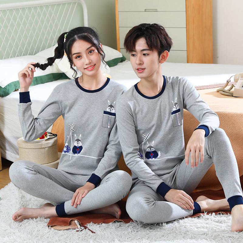 Teen Boys' Autumn Cotton Clothes Set: Thin Style Underwear and Wool Shirt for Junior High Students
