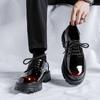Spring Round Toe Thick Sole Leather Shoes Luxury Fashion Wedding Business Shoes Men Oxford Dress Shoes Pattern Men Formal Shoes