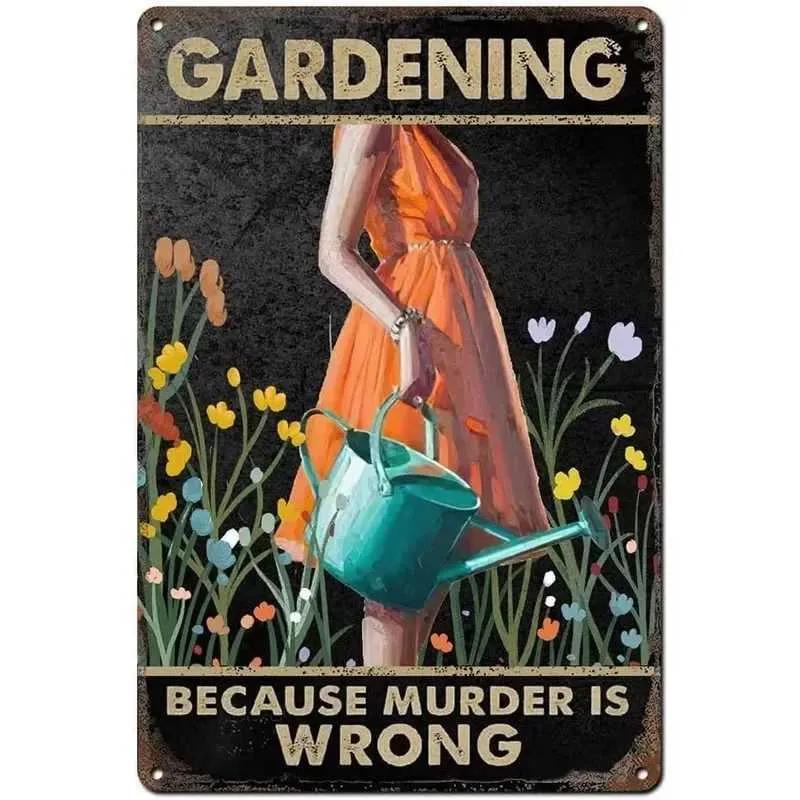 Because Murder Is Wrong Retro Garden Metal Tin Sign Wall Decoration Home Garden Bar Coffee Club Bar Retro Poster Square