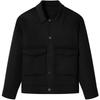 GXG Men's Black Wool Lapel Short Coat