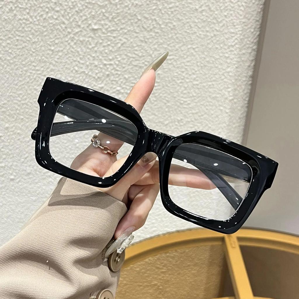 1Pc/2Pcs Trendy And Fashionable Casual Large-Frame Rectangular Glasses Simple And Stylish Eyewear Suitable For Daily Wear