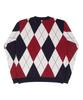 SELITIO Argyle V-Neck Soft Knit Red