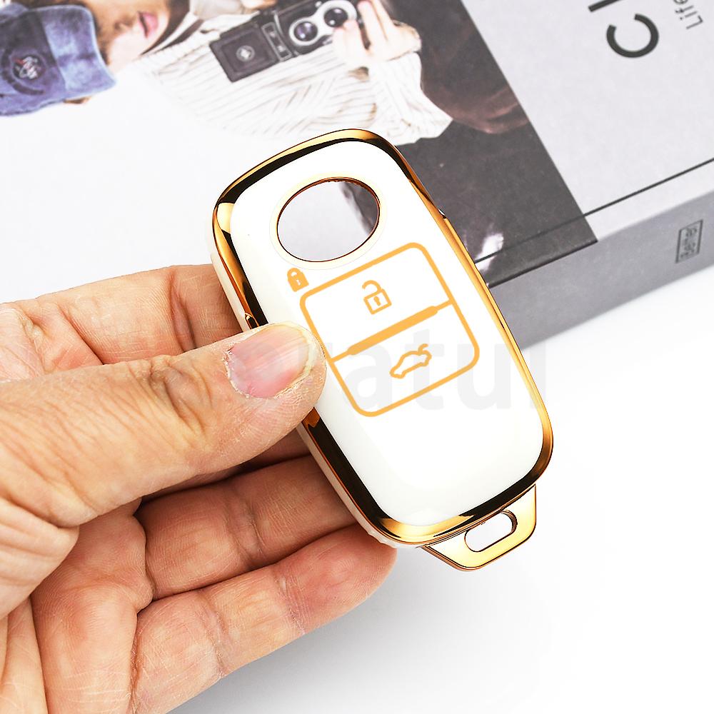 Shell Holder Protector For Toyota Yaris Ativ Raize Veloz Avanza Rush Perodua Daihatsu 3Buttons Tpu Remote Car Key Fob Cover Case