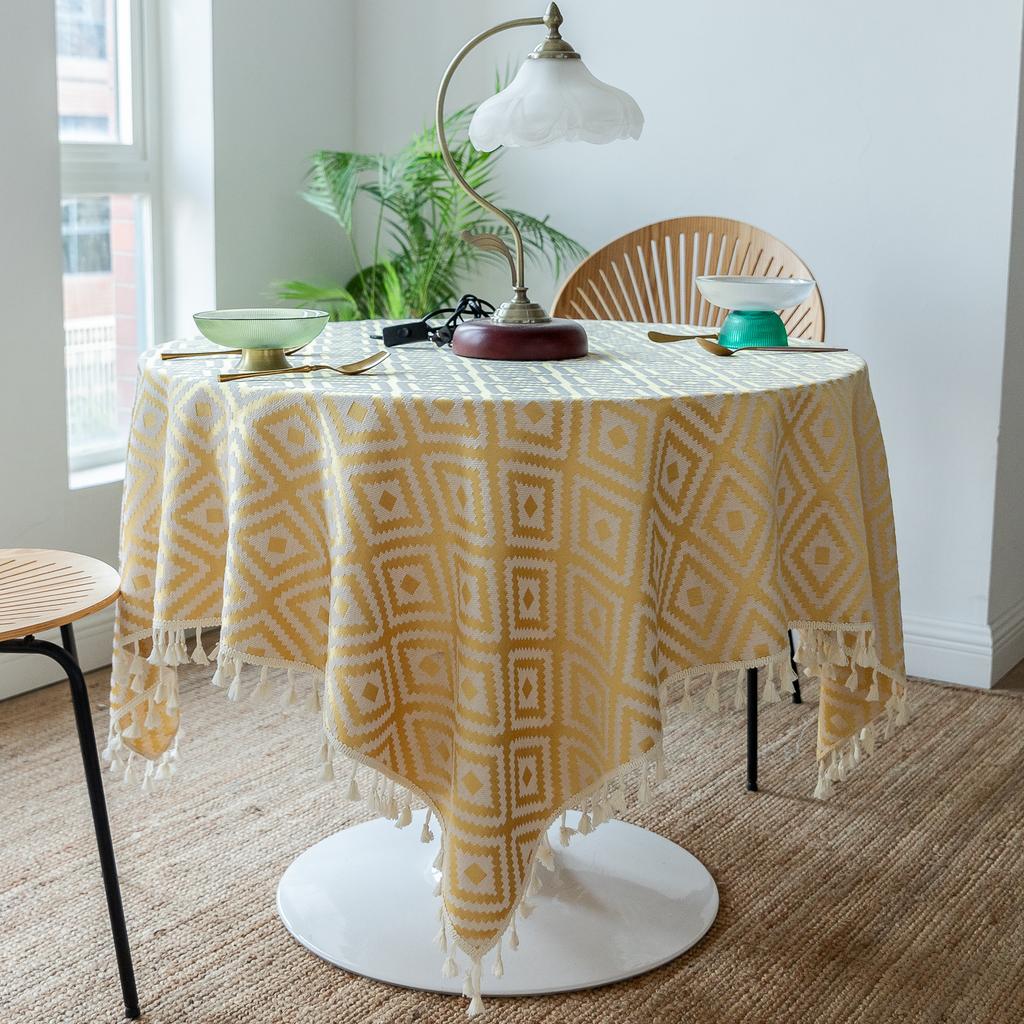 Dining Table Fabric Art Literary French Style Hollow Lace Coffee Table Cover Thick Square Small Round Table Cloth