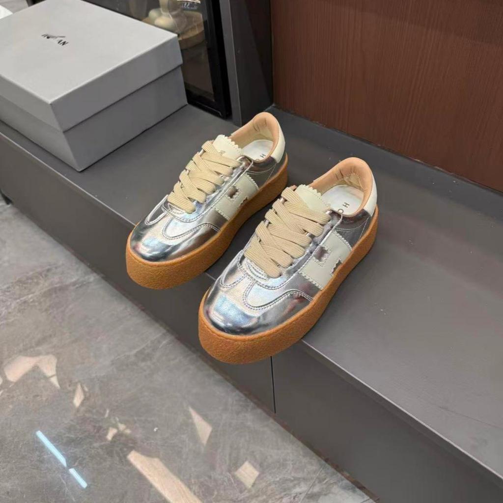 Hogan 2026S Women's Retro Color Block Sneakers - Height Increasing, Thick Sole, Casual Style